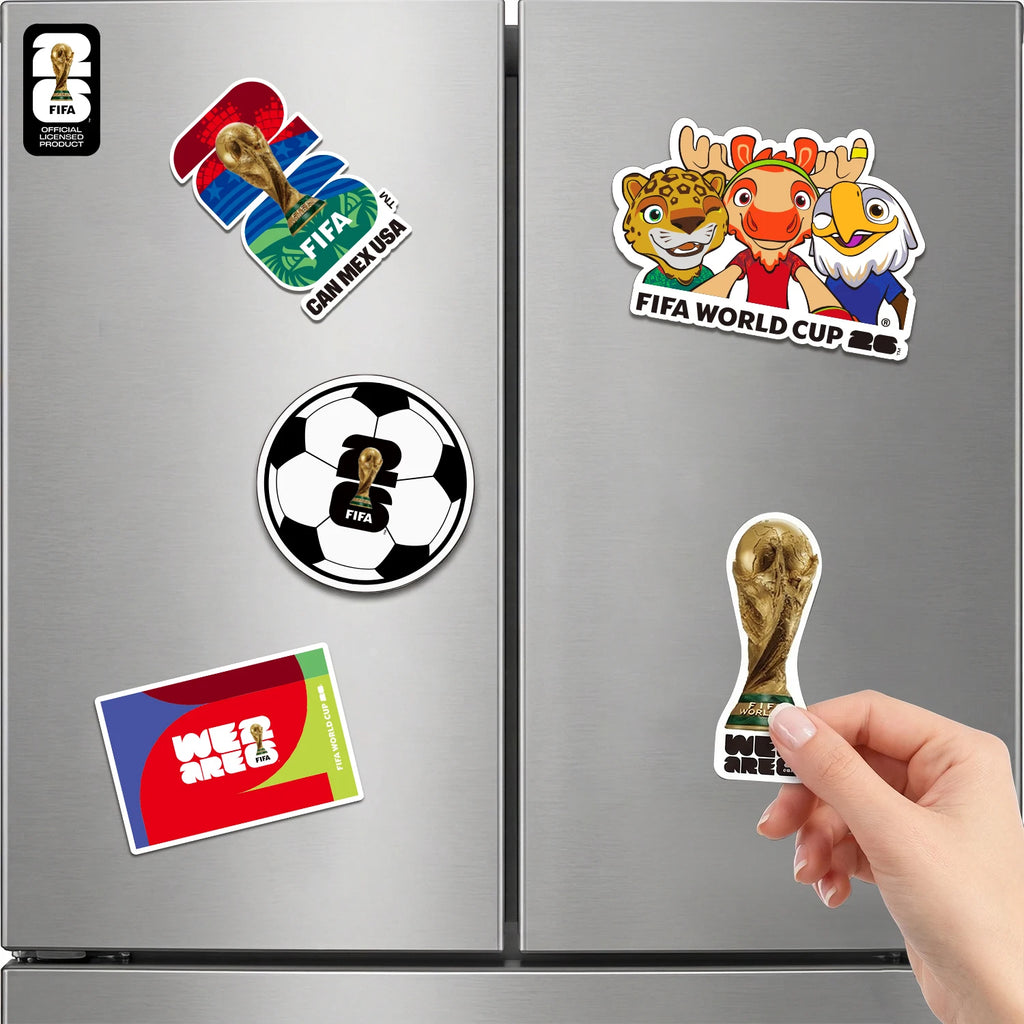 Aimant Frigo Officiel FIFA 🏆 - Coupe du Monde 2026 | Trophée, Villes Hôtes & Mascotte | 12 Designs