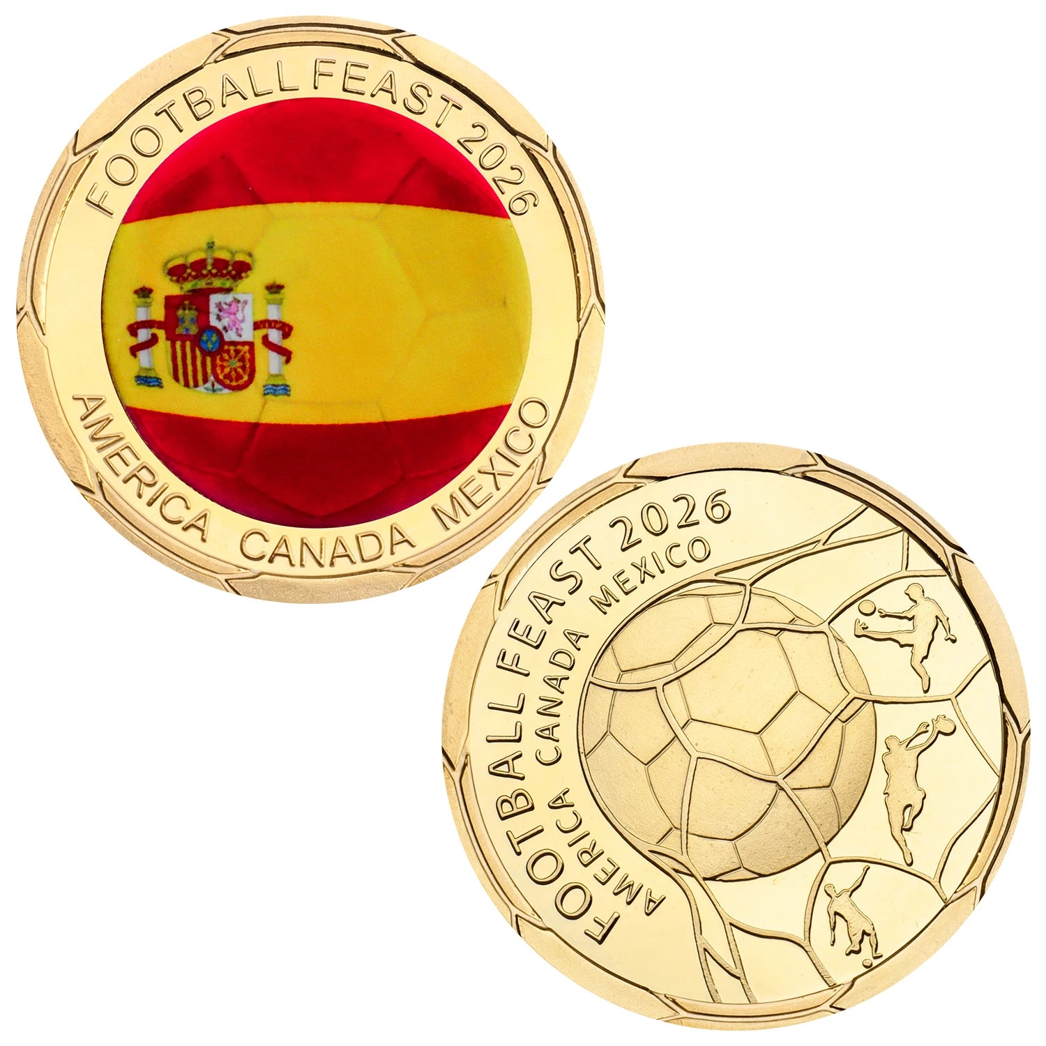 Pièce Commémorative FIFA Coupe du Monde 2026 – 12 Équipes | Métal Plaqué | Cadeau Fan Football