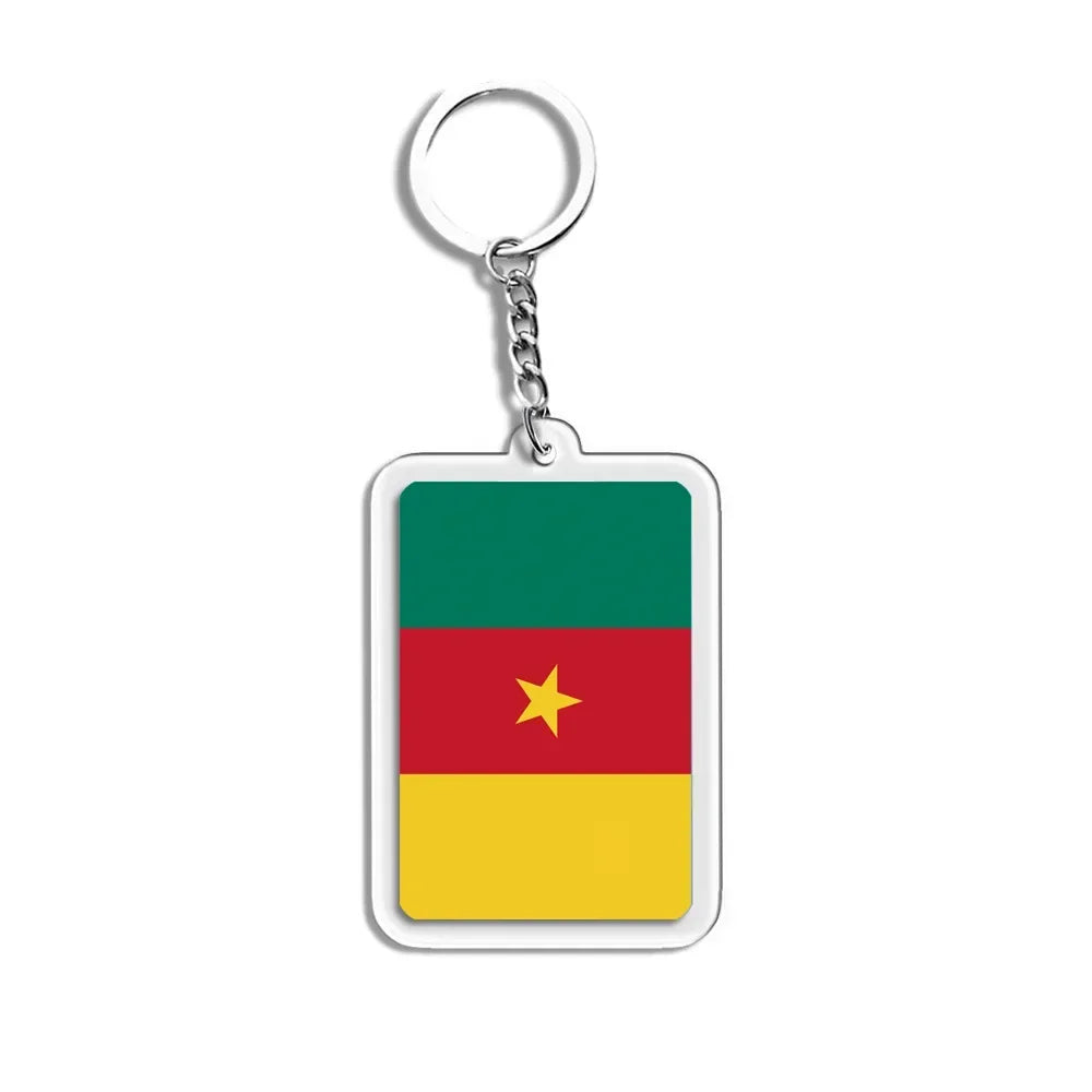 Porte-Clés Drapeaux du Monde Acrylique – Multi-Pays 🌍