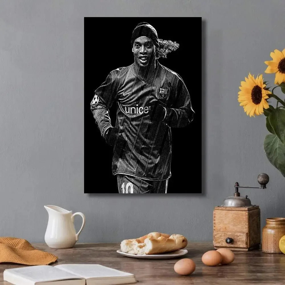 Affiche Toile Ronaldinho 🇧🇷⚽ | Poster Football Légende | Déco Chambre | 21 Designs | 5 Formats