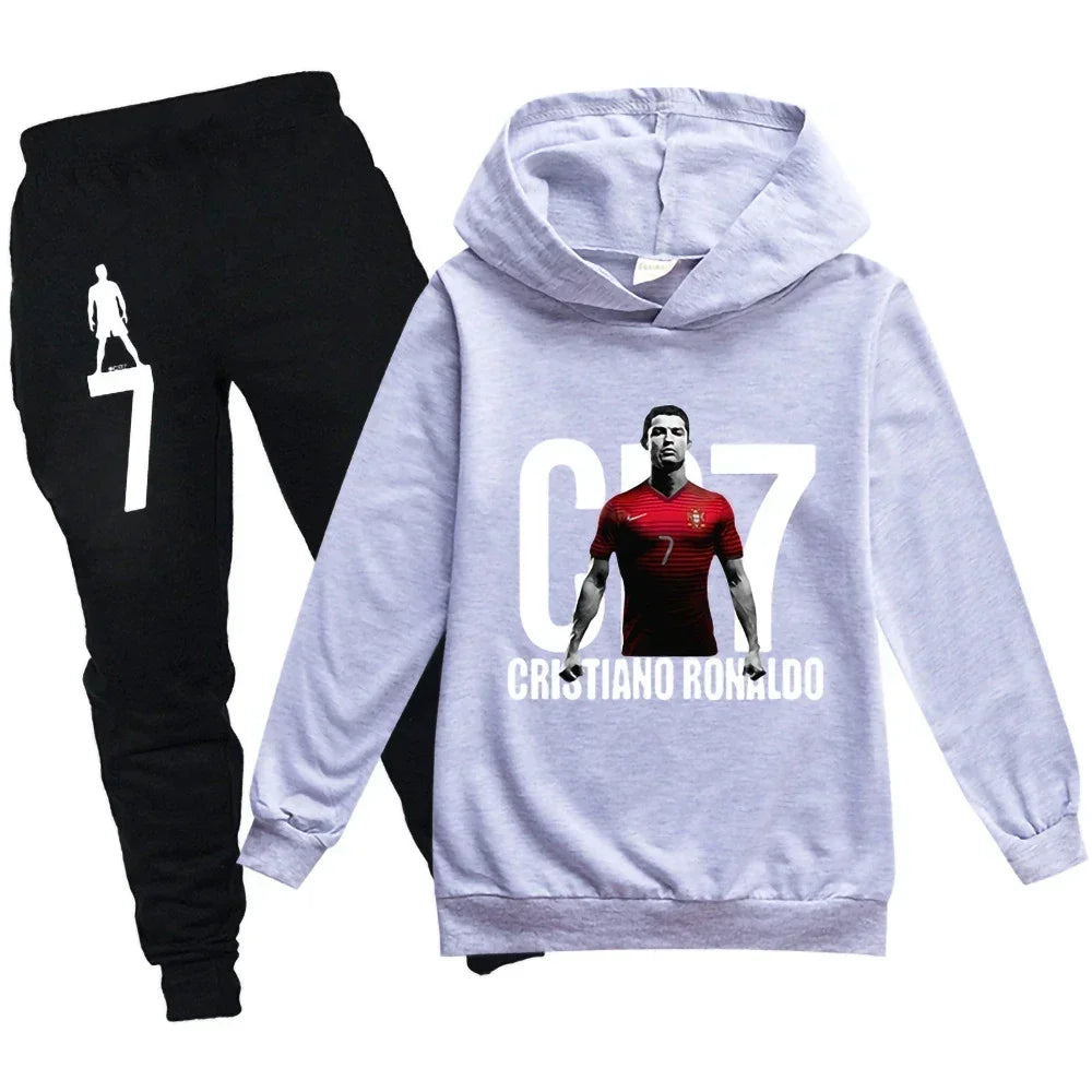 Survêtement Enfant CR7 ⚽ - Ensemble 2 Pièces Sweat + Pantalon | Garçon & Fille | 3-12 ans | Tailles 100-160