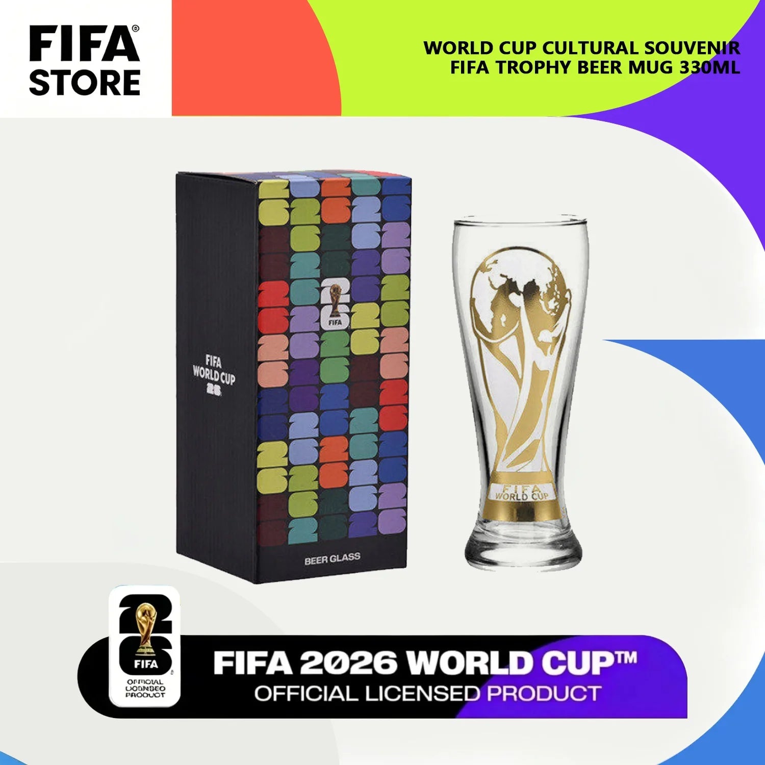 Verre Trophée Hercules 🏆 - 330ml | Coupe du Monde FIFA 2026 | Souvenir Collector