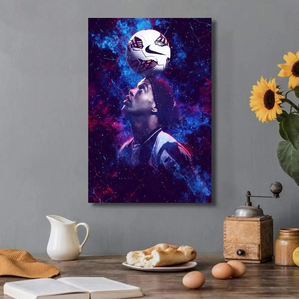 Affiche Toile Ronaldinho 🇧🇷⚽ | Poster Football Légende | Déco Chambre | 21 Designs | 5 Formats