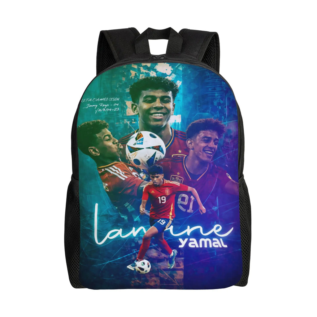 🎒⚽ Sac à Dos Lamine Yamal Soccer 19 | 24 Coloris | École Sport Voyage | Polyester Résistant | Unisexe