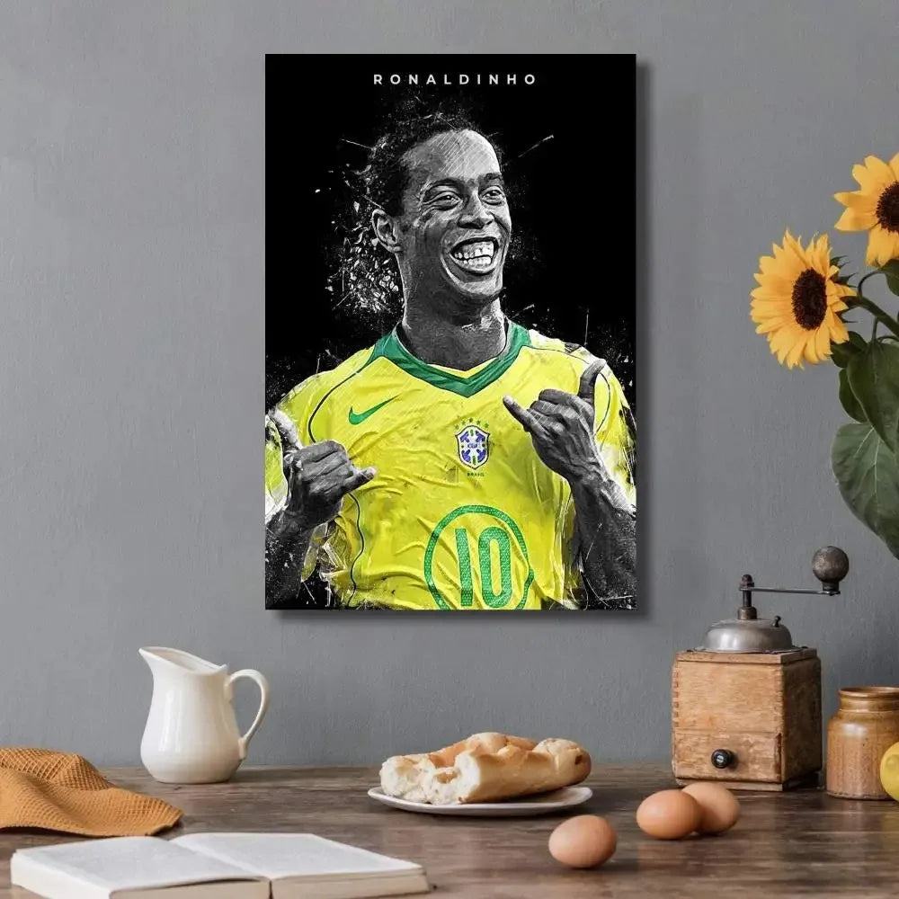 Affiche Toile Ronaldinho 🇧🇷⚽ | Poster Football Légende | Déco Chambre | 21 Designs | 5 Formats