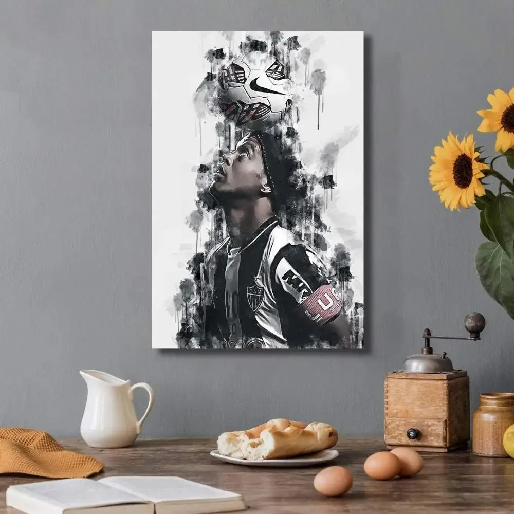 Affiche Toile Ronaldinho 🇧🇷⚽ | Poster Football Légende | Déco Chambre | 21 Designs | 5 Formats