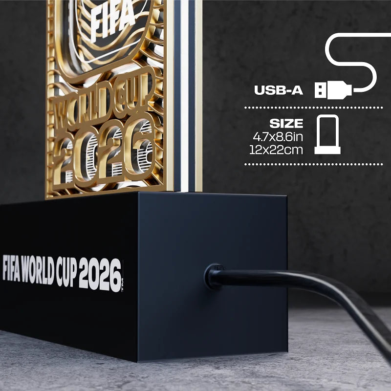 Lampe LED Trophée FIFA 2026 🏆💡 | Veilleuse Bois & Acrylique USB | Cadeau Fan Football | Déco Maison