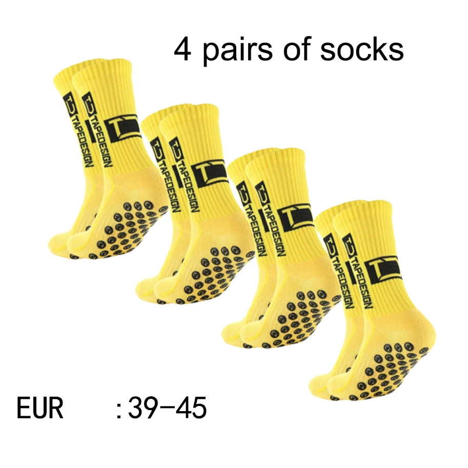 Football Socks ⚽🔥 | 4 Paires Anti-Dérapantes & Respirantes Training Pro