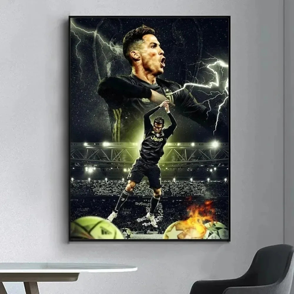 Affiche Toile Cristiano Ronaldo CR7 🐐 | Poster Football Légende | Déco Chambre | 10 Designs | 5 Formats
