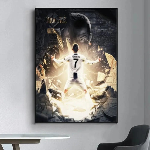 Affiche Toile Cristiano Ronaldo CR7 🐐 | Poster Football Légende | Déco Chambre | 10 Designs | 5 Formats