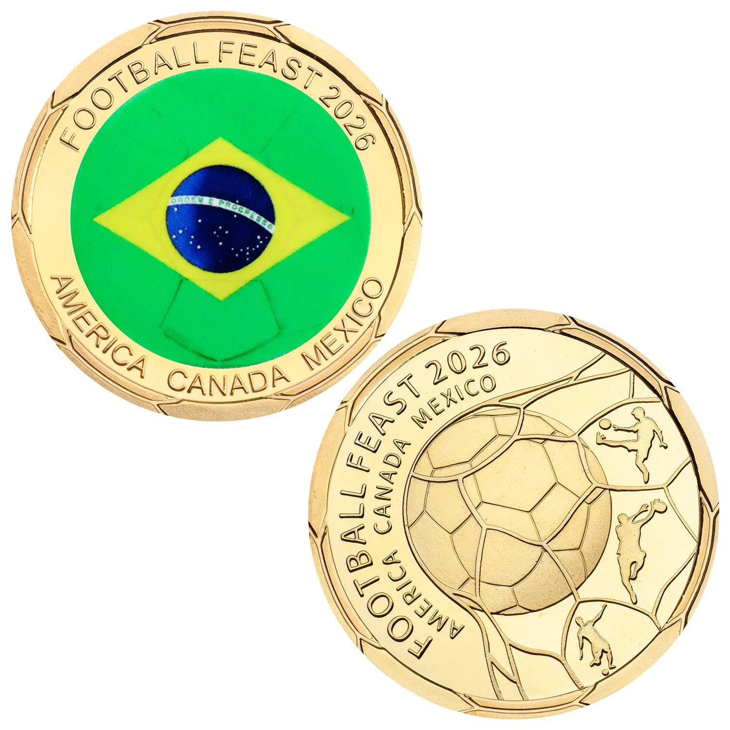 Pièce Commémorative FIFA Coupe du Monde 2026 – 12 Équipes | Métal Plaqué | Cadeau Fan Football