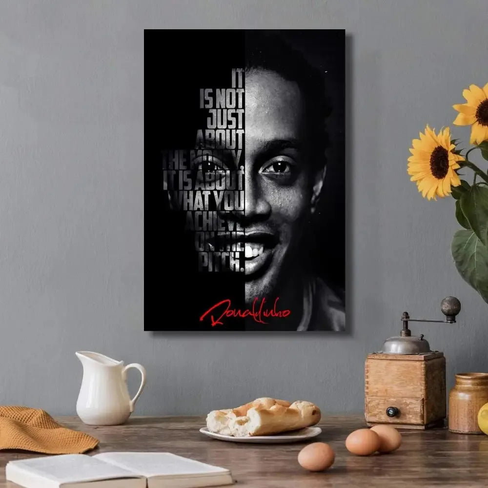 Affiche Toile Ronaldinho 🇧🇷⚽ | Poster Football Légende | Déco Chambre | 21 Designs | 5 Formats