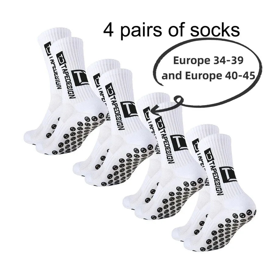 Football Socks ⚽🔥 | 4 Paires Anti-Dérapantes & Respirantes Training Pro