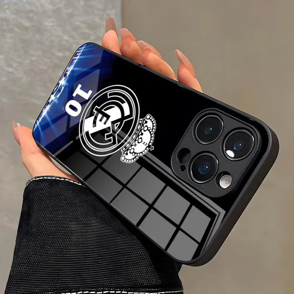 Coque iPhone Real Madrid ⚽ - Protection Verre Trempé | iPhone 11 à iPhone 17 Pro Max