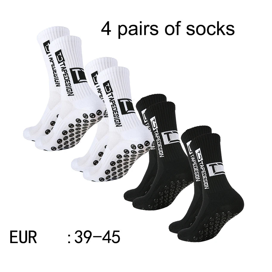 Football Socks ⚽🔥 | 4 Paires Anti-Dérapantes & Respirantes Training Pro