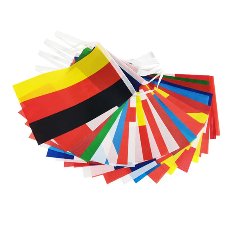 World Flags String 🌍🚩 | Guirlande Drapeaux Nations | 3 Formats | 32 à 100 pcs