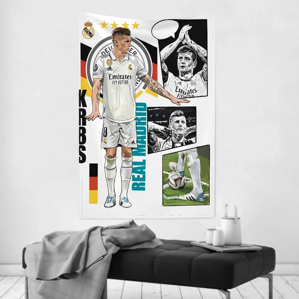 Tapisserie Murale Football ⚽ - Décoration Fan de Foot - Plusieurs Tailles & Coloris