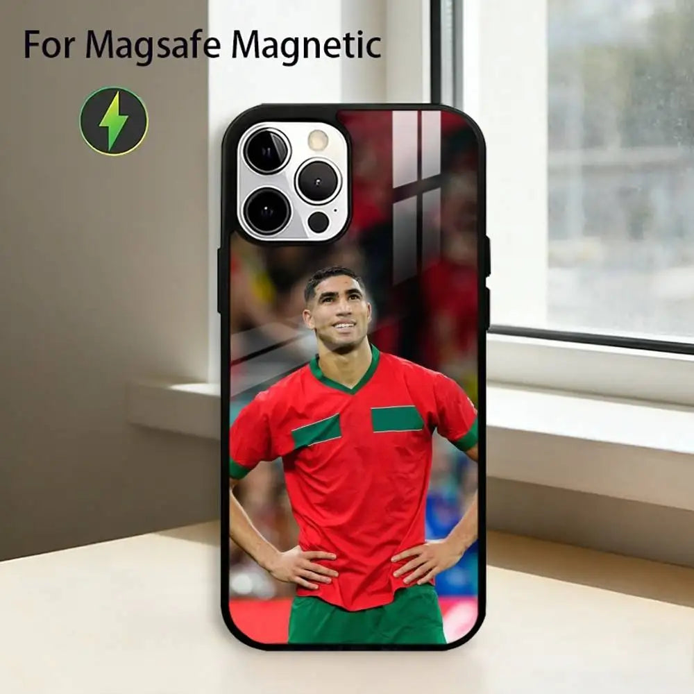 ⚽🔥 Coque Hakimi MagSafe | iPhone 11 à 17 Pro Max | Protection Premium Footballeur | Recharge Sans Fil