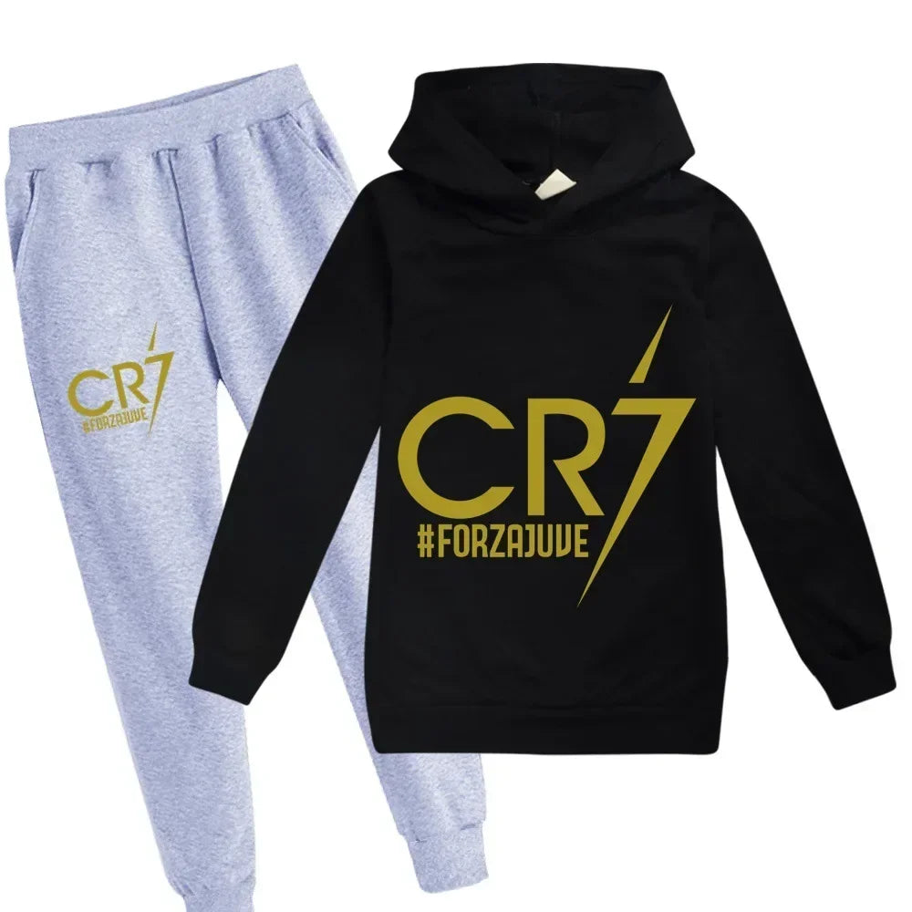 Survêtement Enfant CR7 ⚽ - Ensemble 2 Pièces Sweat + Pantalon | Garçon & Fille | 3-12 ans | Tailles 100-160