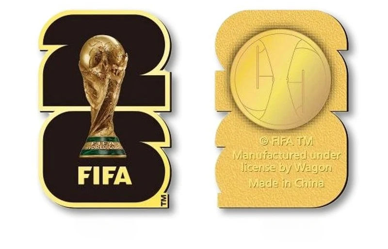Badge Broche Officiel FIFA 2026 🏆 - Métal Émaillé | Argent & Doré | Souvenir Collector USA / Canada / Mexique