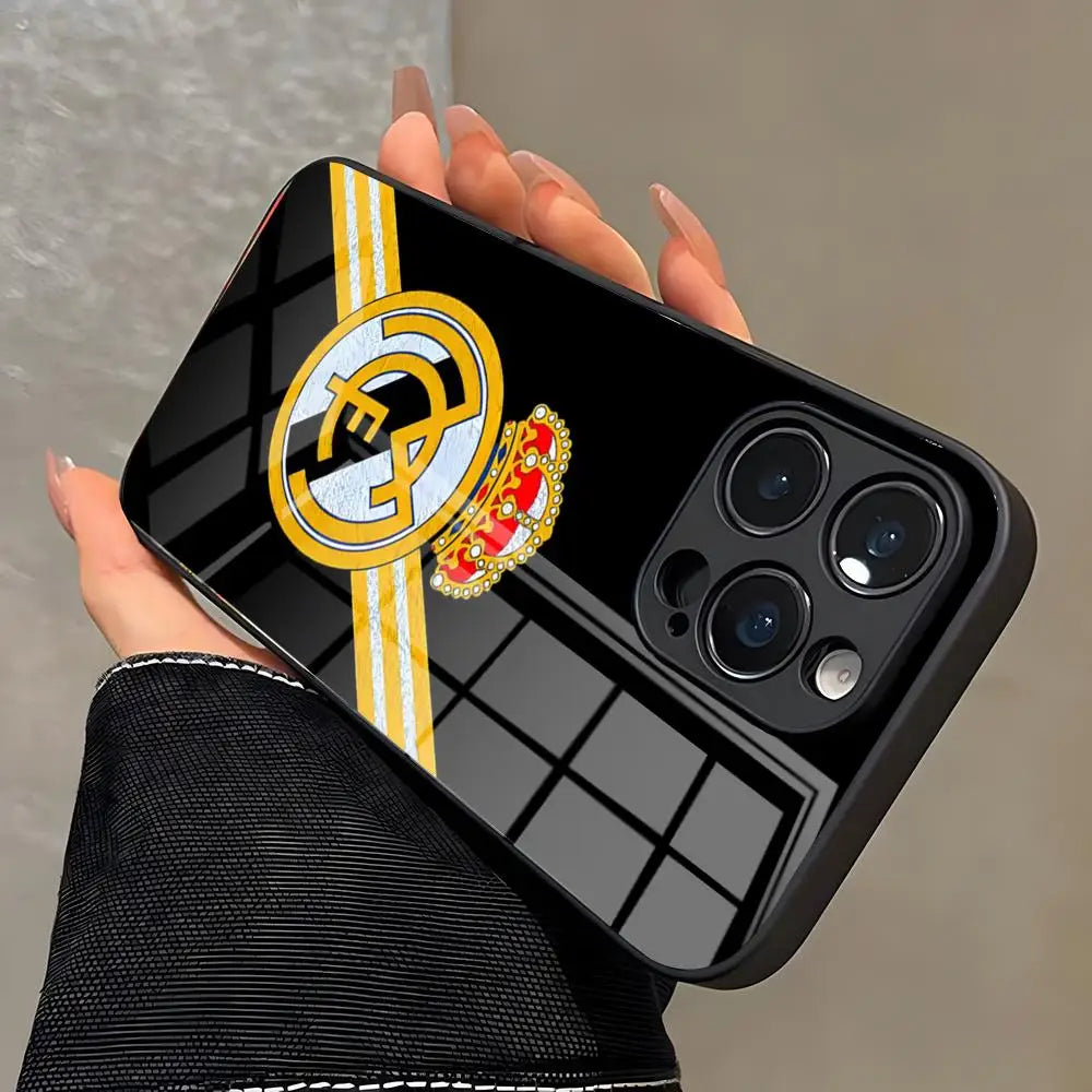 Coque iPhone Real Madrid ⚽ - Protection Verre Trempé | iPhone 11 à iPhone 17 Pro Max