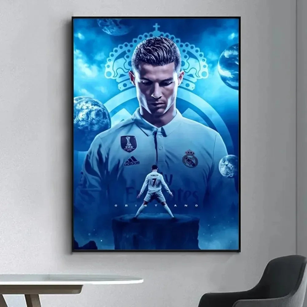 Affiche Toile Cristiano Ronaldo CR7 🐐 | Poster Football Légende | Déco Chambre | 10 Designs | 5 Formats