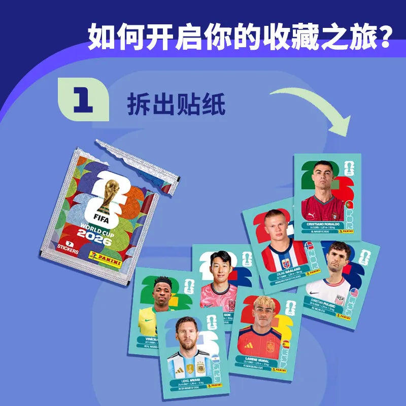Boîte 350 Autocollants Panini FIFA Coupe du Monde 2026 – 50 Paquets