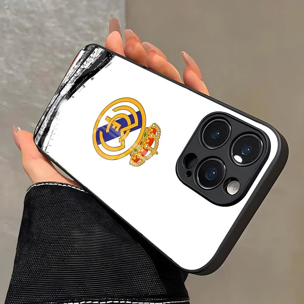Coque iPhone Real Madrid ⚽ - Protection Verre Trempé | iPhone 11 à iPhone 17 Pro Max