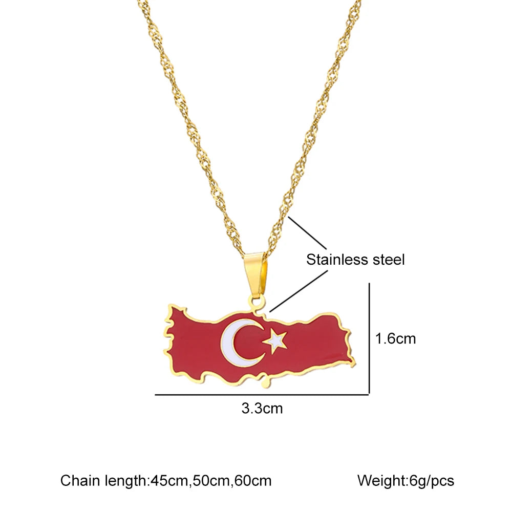 Turkey Map Necklace 🔥🇹🇷✨ | Porte La Turquie Près De Ton Cœur