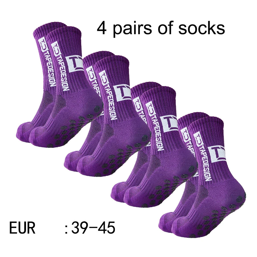 Football Socks ⚽🔥 | 4 Paires Anti-Dérapantes & Respirantes Training Pro
