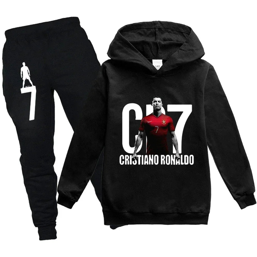 Survêtement Enfant CR7 ⚽ - Ensemble 2 Pièces Sweat + Pantalon | Garçon & Fille | 3-12 ans | Tailles 100-160