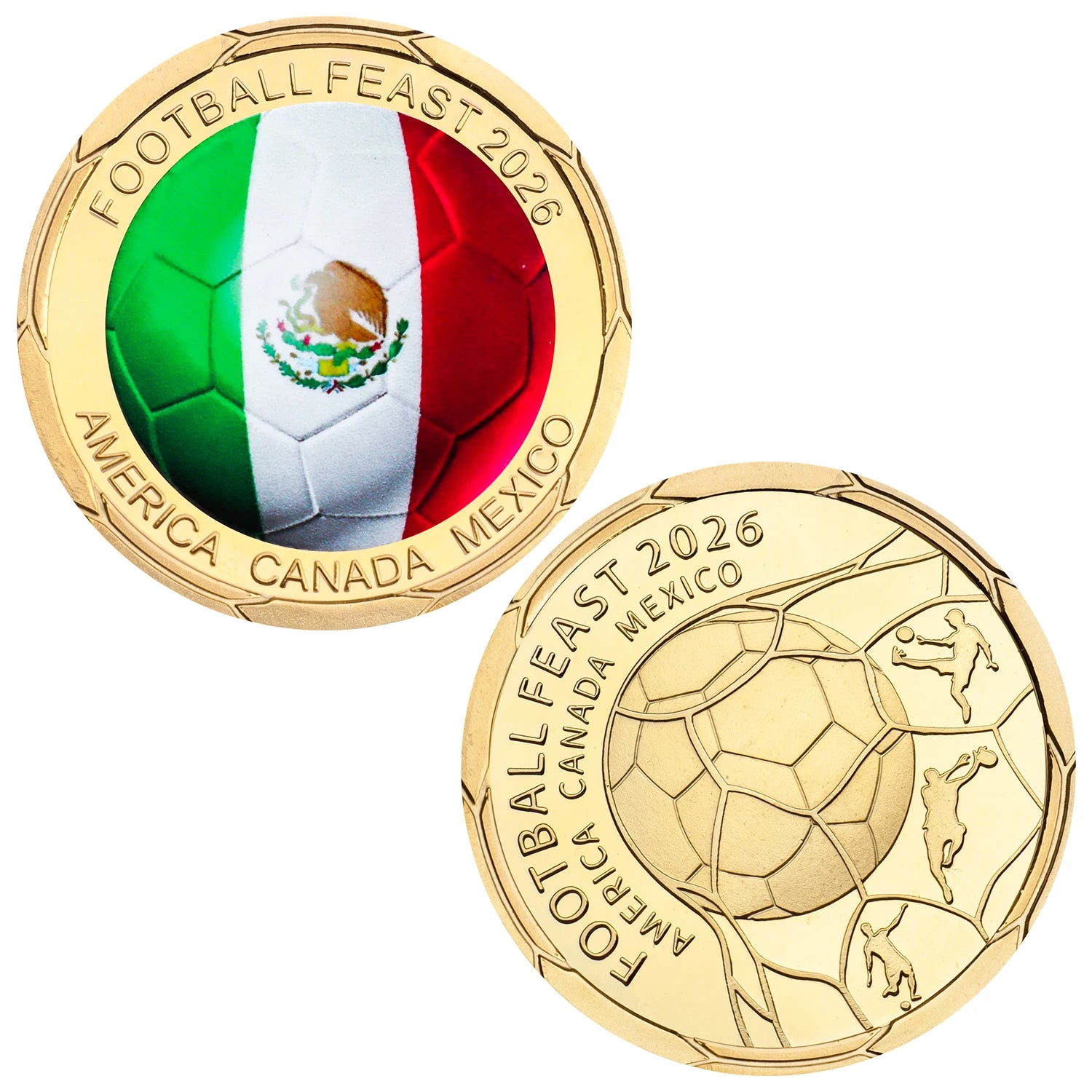 Pièce Commémorative FIFA Coupe du Monde 2026 – 12 Équipes | Métal Plaqué | Cadeau Fan Football