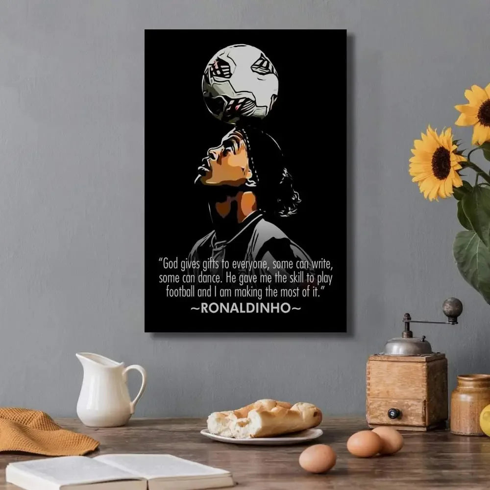 Affiche Toile Ronaldinho 🇧🇷⚽ | Poster Football Légende | Déco Chambre | 21 Designs | 5 Formats