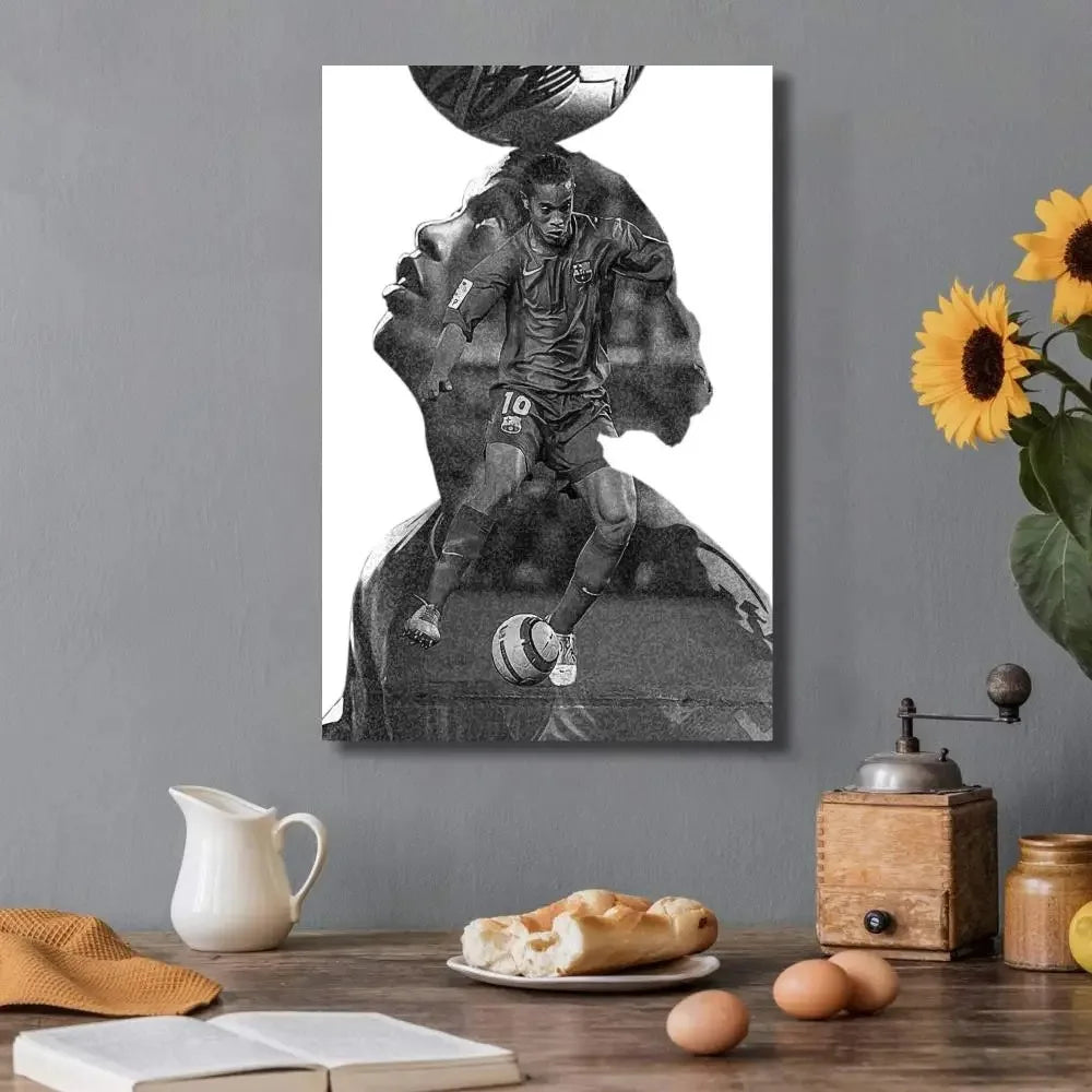 Affiche Toile Ronaldinho 🇧🇷⚽ | Poster Football Légende | Déco Chambre | 21 Designs | 5 Formats