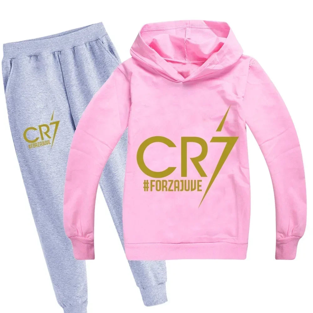 Survêtement Enfant CR7 ⚽ - Ensemble 2 Pièces Sweat + Pantalon | Garçon & Fille | 3-12 ans | Tailles 100-160