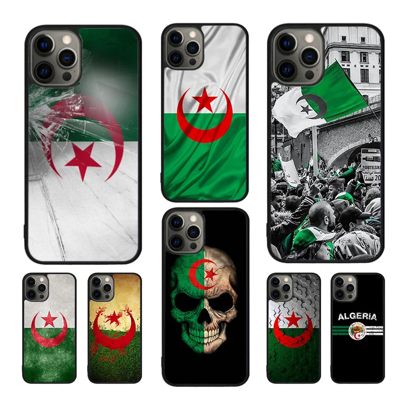 Coque iPhone Drapeau Algérien 🇩🇿 - Protection Premium PC+TPU - Compatible iPhone 11 à 17 Pro Max
