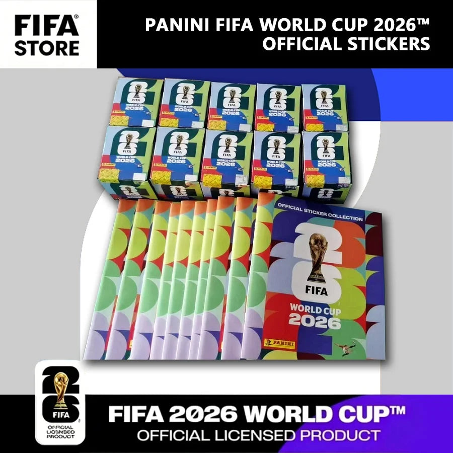 Autocollants Officiels Panini FIFA Coupe du Monde 2026 – 980 Cartes | 48 Équipes | 10 à 50 Packs + Album
