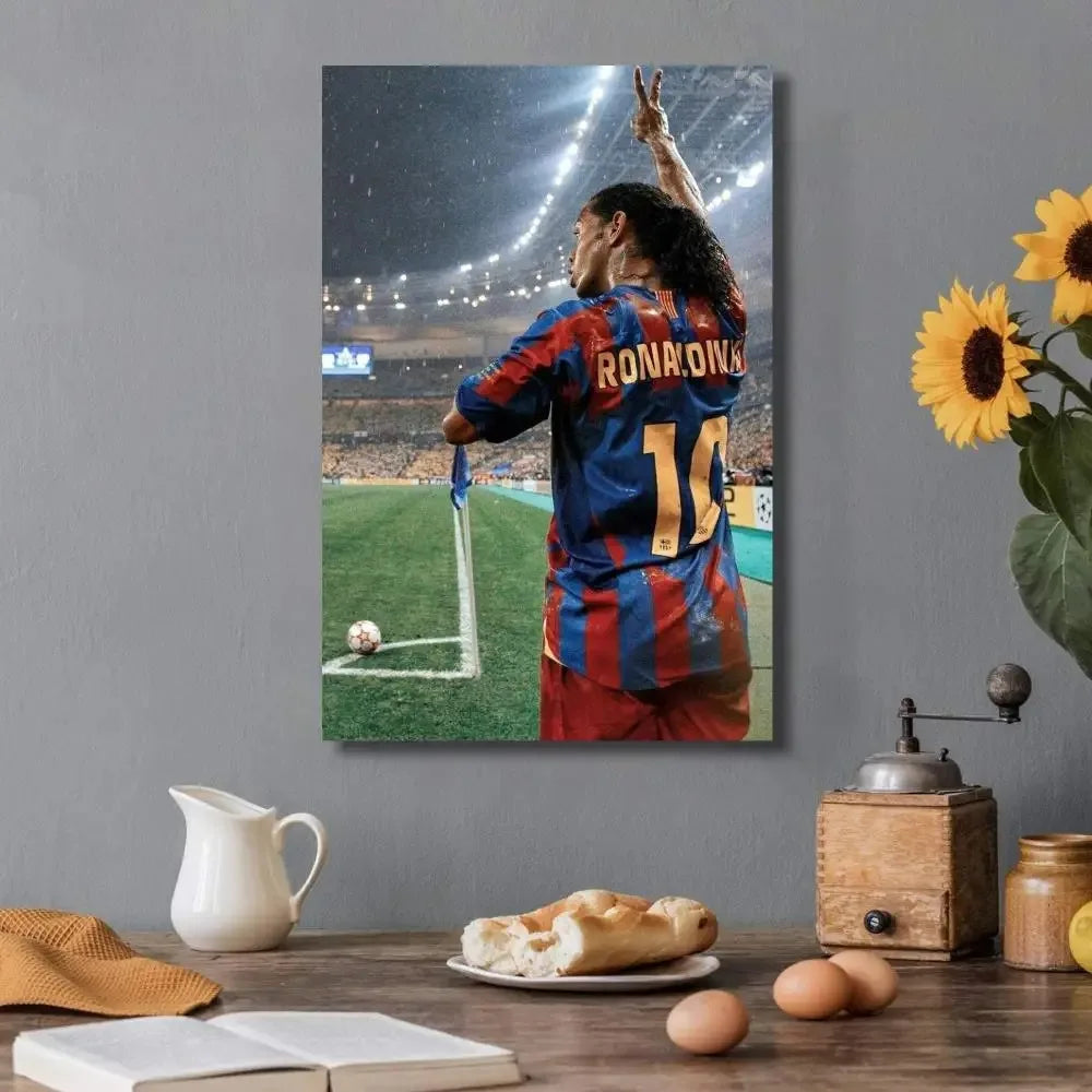 Affiche Toile Ronaldinho 🇧🇷⚽ | Poster Football Légende | Déco Chambre | 21 Designs | 5 Formats