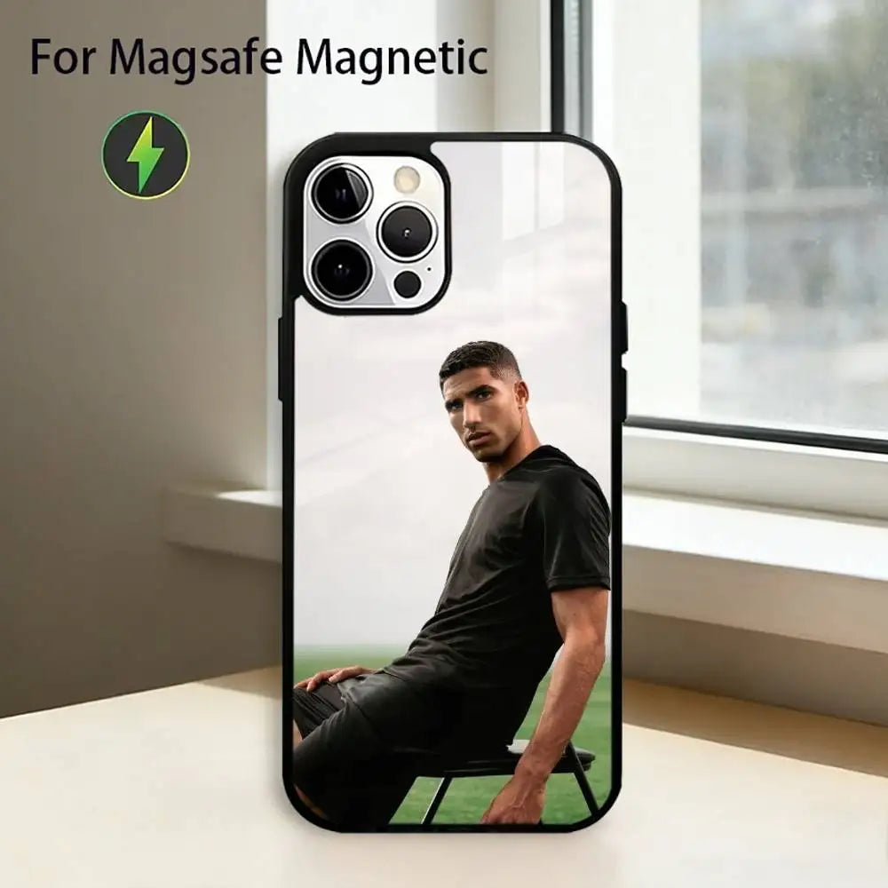 ⚽🔥 Coque Hakimi MagSafe | iPhone 11 à 17 Pro Max | Protection Premium Footballeur | Recharge Sans Fil