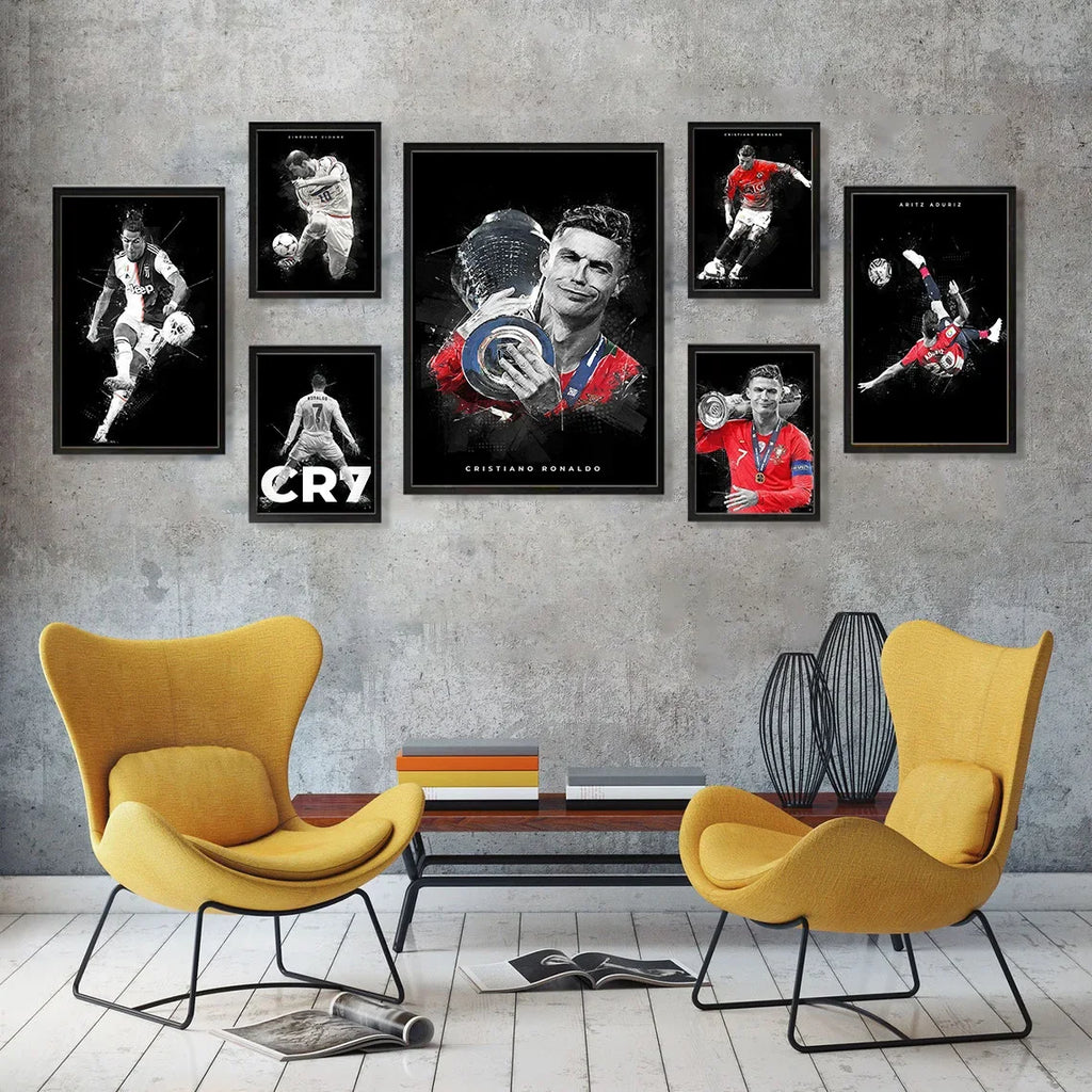 Affiche Toile Messi & Ronaldo 🐐 | Poster Football Légendes | Déco Chambre | 19 Designs | 3 Formats