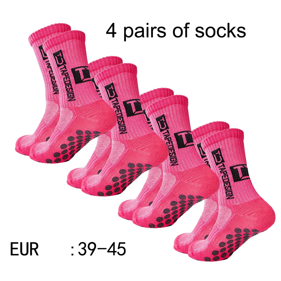 Football Socks ⚽🔥 | 4 Paires Anti-Dérapantes & Respirantes Training Pro