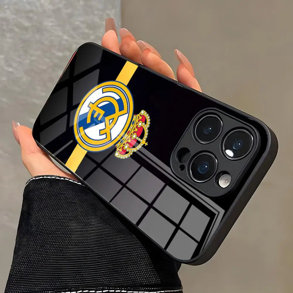 Coque iPhone Real Madrid ⚽ - Protection Verre Trempé | iPhone 11 à iPhone 17 Pro Max