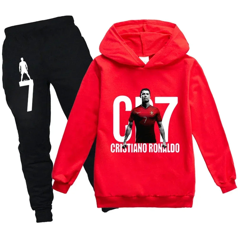 Survêtement Enfant CR7 ⚽ - Ensemble 2 Pièces Sweat + Pantalon | Garçon & Fille | 3-12 ans | Tailles 100-160