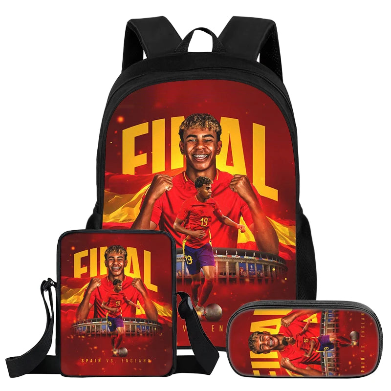 Pack 3 Sacs à Dos Lamin Yamal — Sac à Dos + Bandoulière + Trousse | 11 Coloris | Enfants