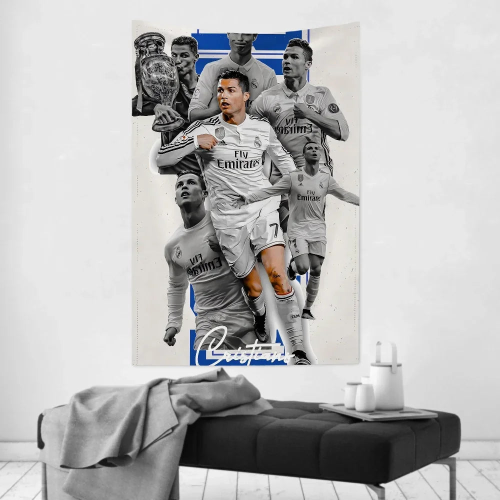 Tapisserie Murale Football ⚽ - Décoration Fan de Foot - Plusieurs Tailles & Coloris