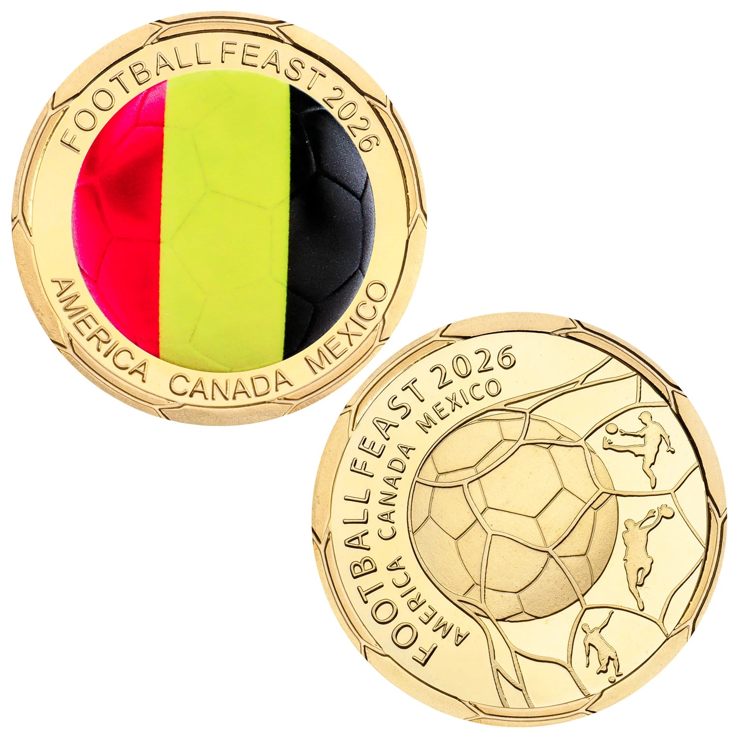Pièce Commémorative FIFA Coupe du Monde 2026 – 12 Équipes | Métal Plaqué | Cadeau Fan Football