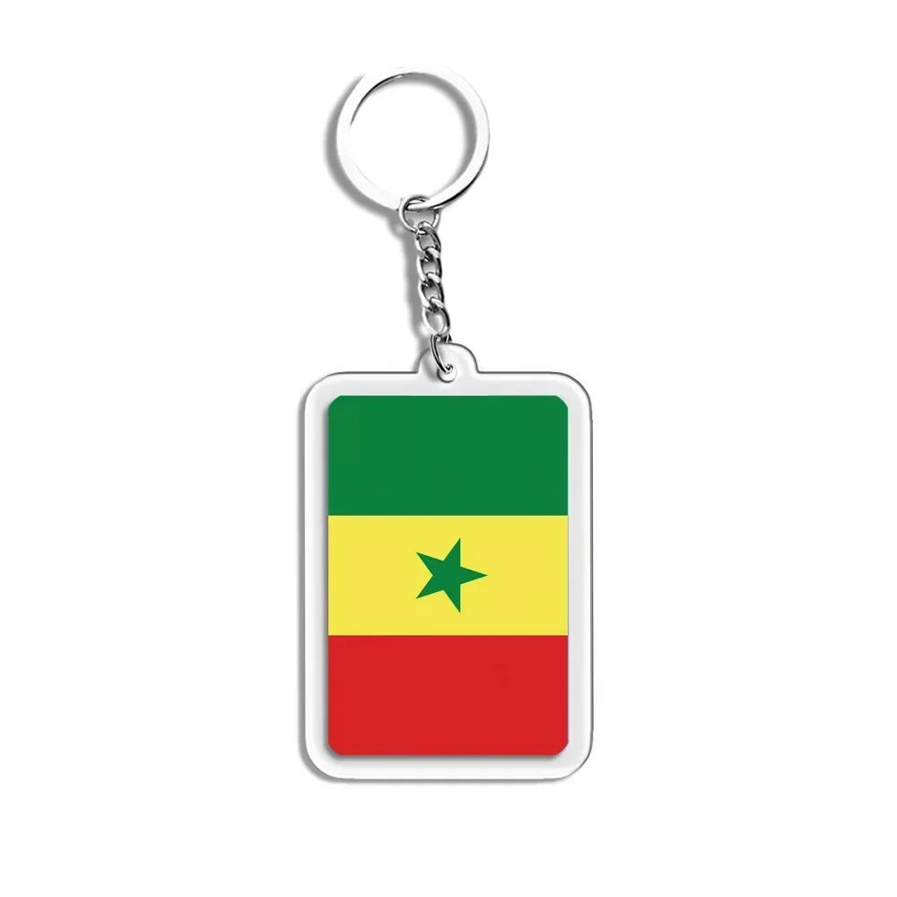 Porte-Clés Drapeaux du Monde Acrylique – Multi-Pays 🌍
