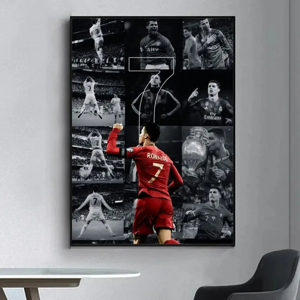 Affiche Toile Cristiano Ronaldo CR7 🐐 | Poster Football Légende | Déco Chambre | 10 Designs | 5 Formats