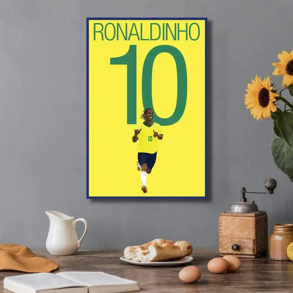 Affiche Toile Ronaldinho 🇧🇷⚽ | Poster Football Légende | Déco Chambre | 21 Designs | 5 Formats