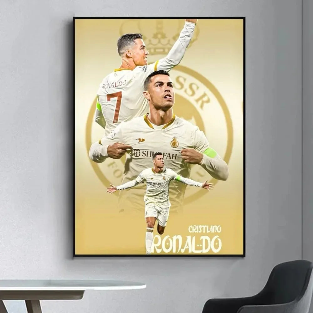 Affiche Toile Cristiano Ronaldo CR7 🐐 | Poster Football Légende | Déco Chambre | 10 Designs | 5 Formats